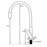 Torneira para Cozinha Mesa 1/4V Bica Alta Preto C73 Flexível