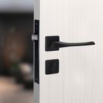 Fechadura Banheiro Roseta Quadrada Kiko 55mm Preto