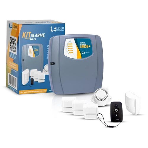 Kit Central de Alarme Wi-Fi KT-1001 com Sensores, Controle e Sirene