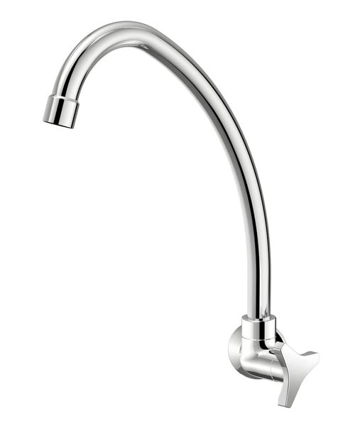 Torneira para Cozinha Parede 1/4V Bica Média Cromado Gyro 1169