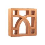 Elemento Vazado Cerâmico Arabesco Terracota 25x25x8,5cm Manufatti