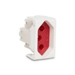 Módulo Tomada 2P+T 20A/250V Vermelho Lunare