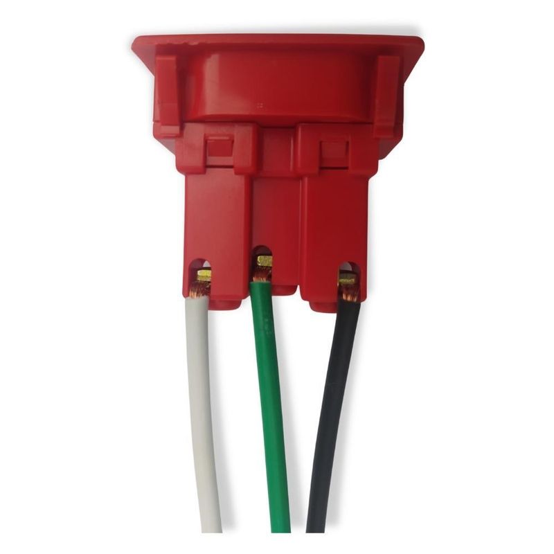 Tomada para Painel Plana 2P+T 20A/250V Vermelha com Rabicho