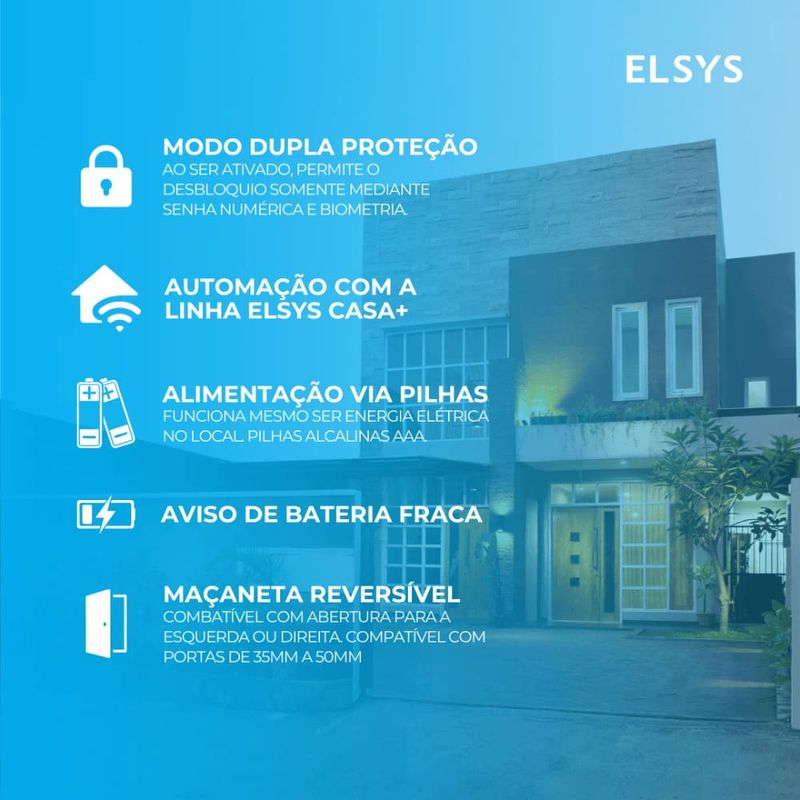 Fechadura Digital de Embutir com Biometria e Wifi DE4000B Preto