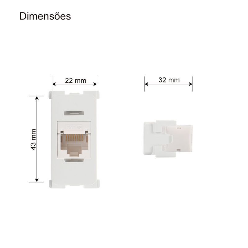 Módulo Tomada Informática RJ45 CAT5E Branco B3