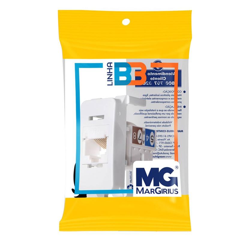 Módulo Tomada Informática RJ45 CAT5E Branco B3