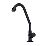 Torneira para Cozinha Mesa 1/4V Bica Alta Preto Fosco Alavanca