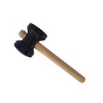 Martelo de Borracha 50 mm Preto Cabo Madeira Momfort