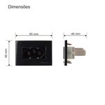 Conjunto Tomada 2P+T 20A/250V para Móvel Preto