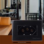 Conjunto Tomada 2P+T 20A/250V para Móvel Preto