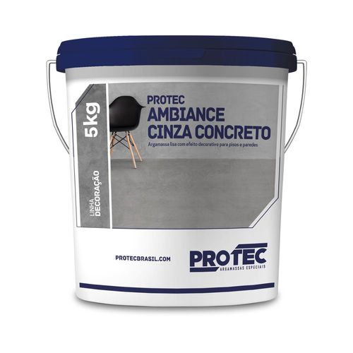 Argamassa Cimento Queimado Piso e Parede Cinza Concreto 5Kg Protec