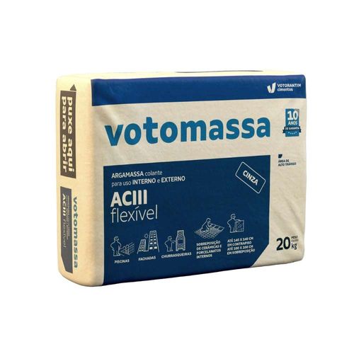 Argamassa Interna/Externa ACIII Flexível Cinza 20kg Votorantim