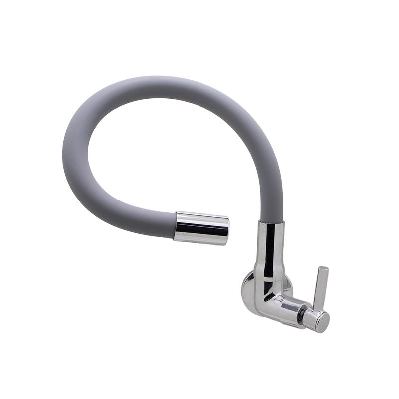 Torneira para Cozinha Parede 1/4V Bica Média Cinza Color 3068 C29