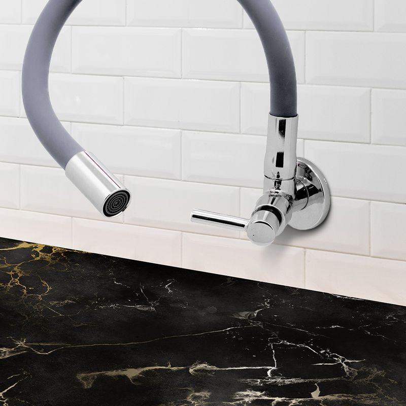 Torneira para Cozinha Parede 1/4V Bica Média Cinza Color 3068 C29