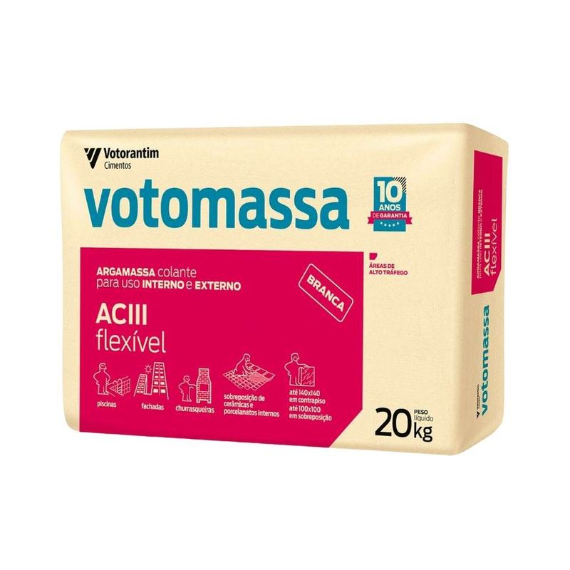 Argamassa Interna/Externa ACIII Flexível Branca 20kg Votorantim