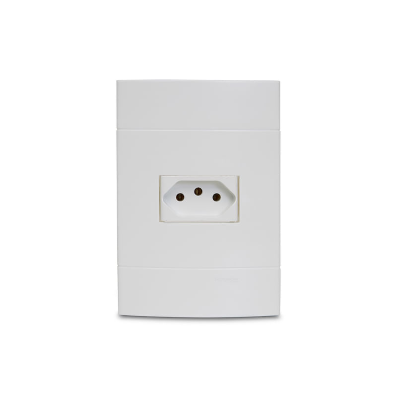 Conjunto Tomada 2P+T 10A/250V 4x2 Branco Lunare