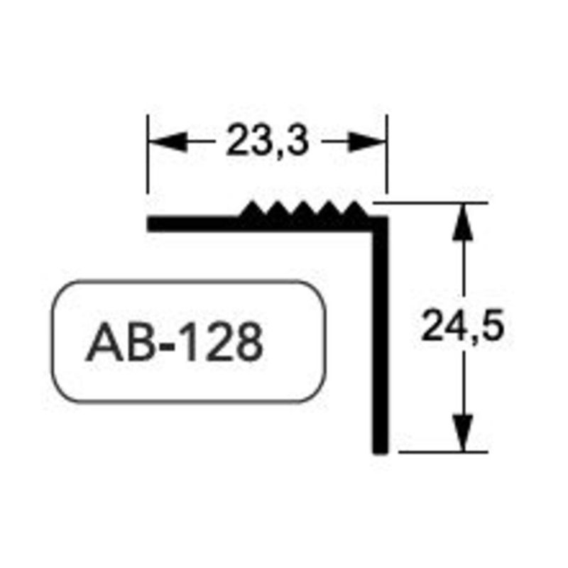 Cantoneira Frisada para Degrau de Escada 22mm 3m Alumínio
