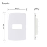 Placa 1 Posto 4x2 com Suporte Branca Linha B3