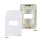 Placa 1 Posto 4x2 com Suporte Branca Linha B3