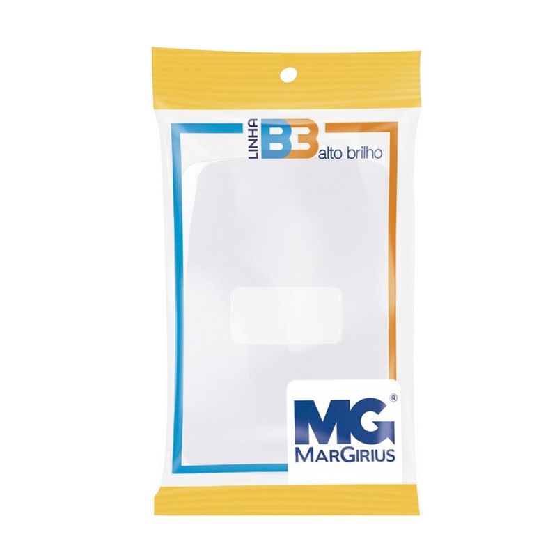 Placa 1 Posto 4x2 com Suporte Branca Linha B3