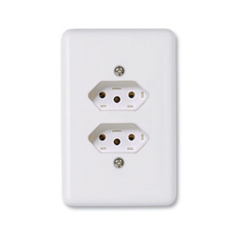 Conjunto 2 Tomadas 2P+T 10A/250V 4x2 Branco Stylus