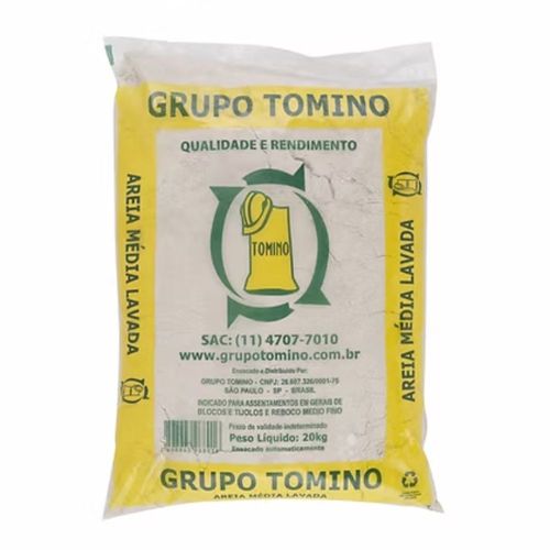 Areia Média Lavada para Construção 20kg Tomino