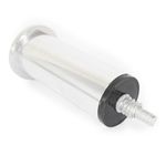 Pé Tubular para Móvel com Sapata e Bucha 125mm Alumínio Polido