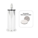 Pé Tubular para Móvel com Sapata e Bucha 125mm Alumínio Polido