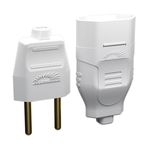 Conjunto de Tomada Macho + Femea 2P 10 Amperes 250V Branco