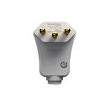 Plugue Móvel 90° Prensa Cabo 2 Pólos + Terra 10 Amperes 250V Branco