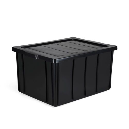 Caixa Profissional com Tampa 135L Preta Injeplastec
