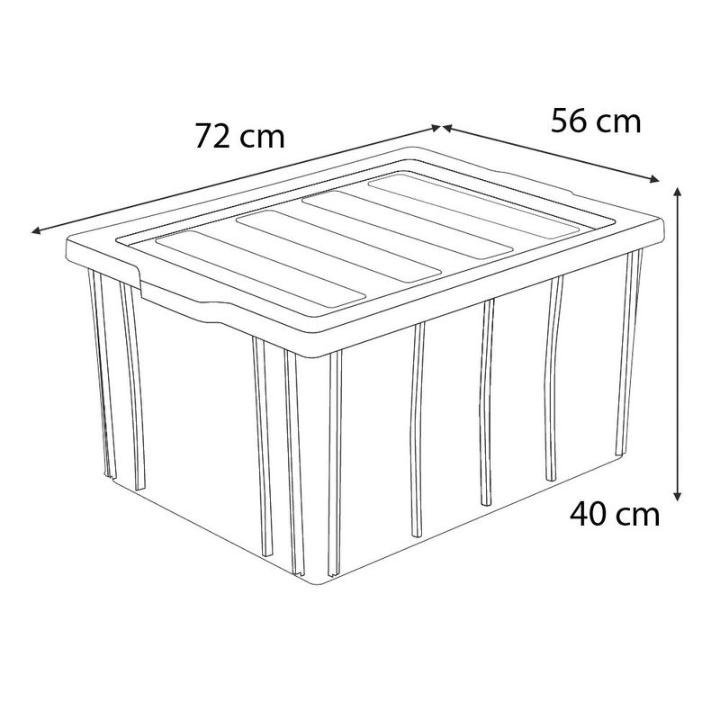 Caixa Profissional com Tampa 135L Preta