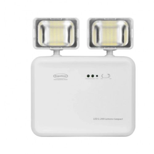 Luminária de Emergência LED 2 Faróis 2200 Lumens Ref 42482 Segurimax