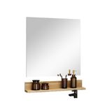 Gabinete para Banheiro Espelheira com Prateleira Max Pinos Preto 60cm