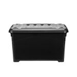 Caixa Profissional com Tampa e Rodinhas 45L Preta