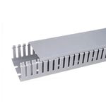 Canaleta sem Adesivo para Painel 50x50mm Ranhurada PVC Cinza 2 Metros