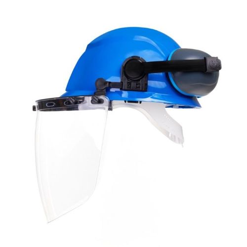 Kit Conjugado Capacete Azul c/ Abafador e Protetor Facial CA34414 Camper