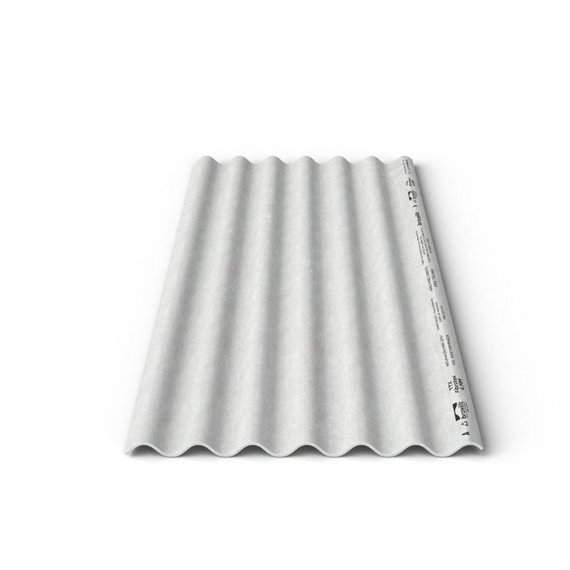 Telha Ondulada Cimentícia Cinza 5mm 2,44x1,1m Brasilit