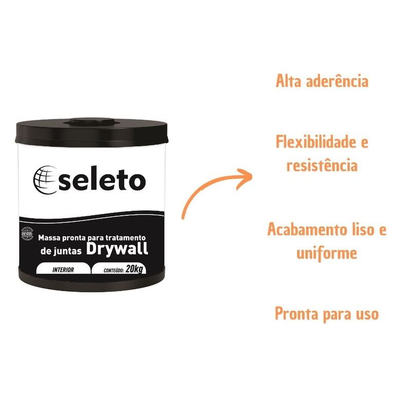 Massa Drywall para Tratamento de Juntas 20Kg Seleto
