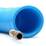 Mangueira Espiral Compressor Pistola 15 metros 1/4" NPT Azul Arcdal