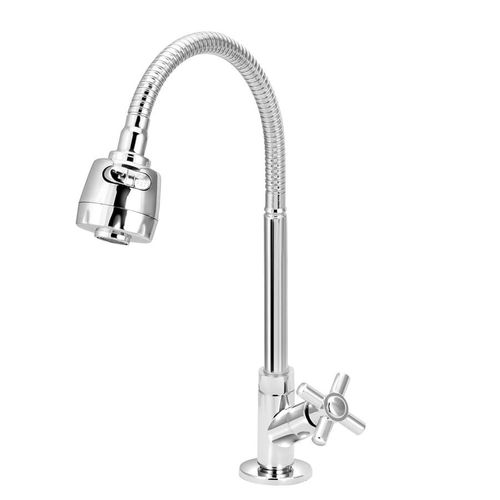 Torneira para Cozinha Mesa 1/4V Bica Alta Cromada Slim 8221