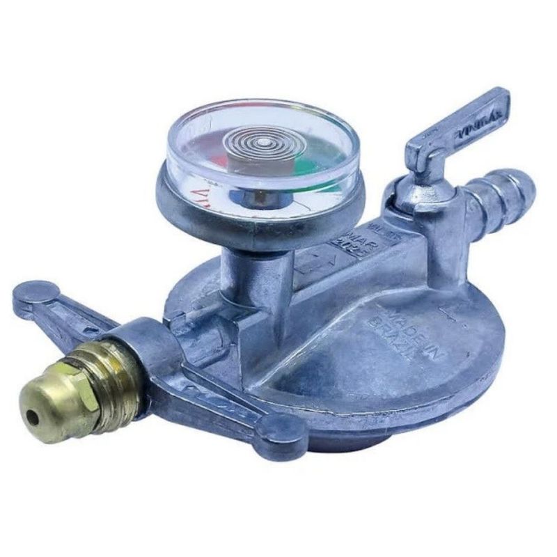 Regulador Gás Doméstico 2kg/h Excel 3/8" BM com Manômetro Vinigás