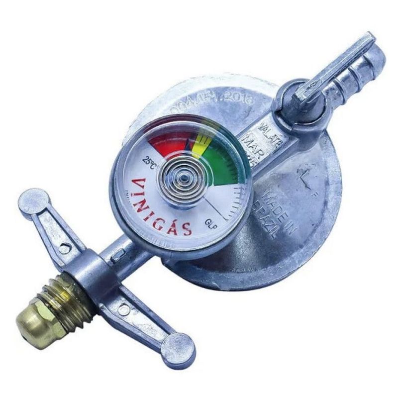 Regulador Gás Doméstico 2kg/h Excel 3/8" BM com Manômetro Vinigás