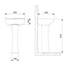 Coluna para Lavatório Louça Saveiro Cinza Celite