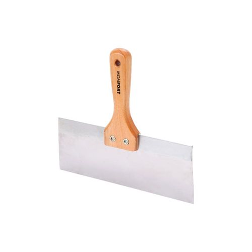 Espátula de Aço Inox Para Drywall/Gesso 25cm Cabo Madeira Momfort