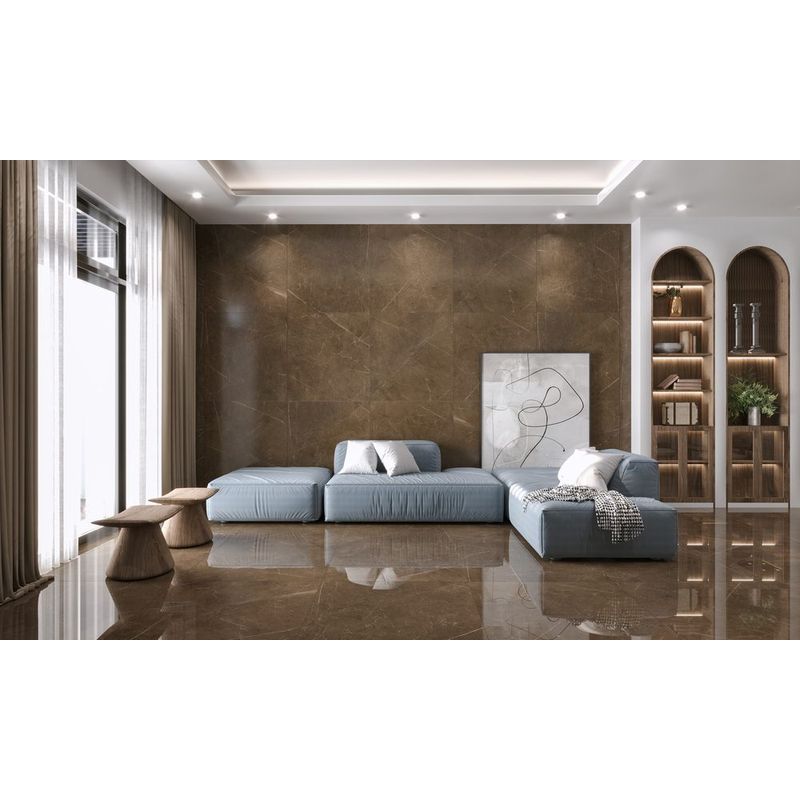 Porcelanato Pulpis Brown Retificado Acetinado Marrom 72x72cm 2,59m2