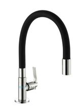 Torneira para Cozinha Mesa 1/4V Bica Alta Preto Flexível