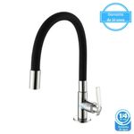 Torneira para Cozinha Mesa 1/4V Bica Alta Preto Flexível