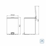 Lixeira Loop Redonda com Pedal 12L Cromada com Tampa Tramontina