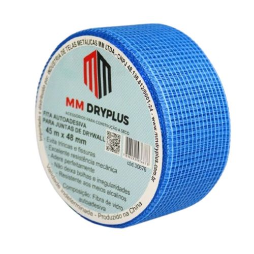 Fita Telada Adesiva Fibra Vidro Azul 48mm 45m MM Dryplus